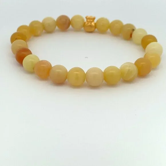 24K Gold Money Bag Lucky Charm Bracelet Gemstones Natural Yellow Opal Multicolor - Picture 7 of 8